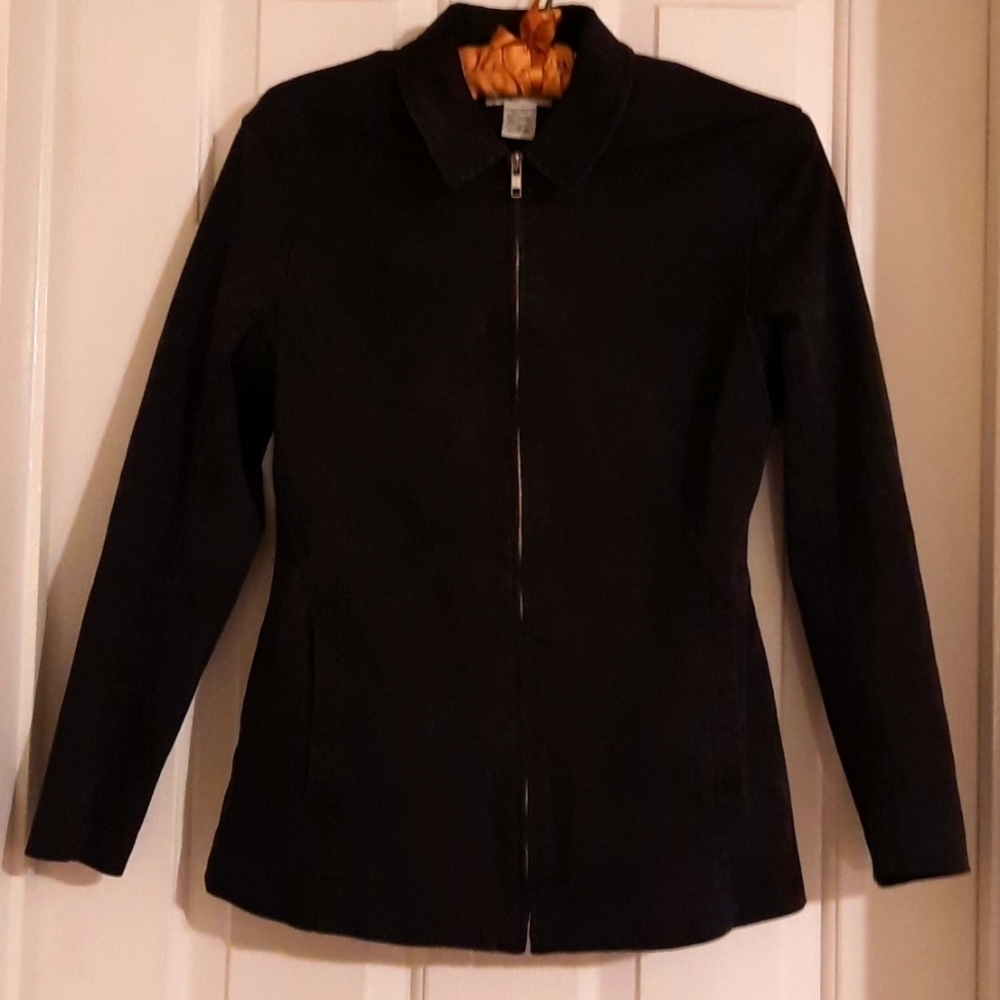 Vintage 90's  zip up black jacket w/pockets sz 12